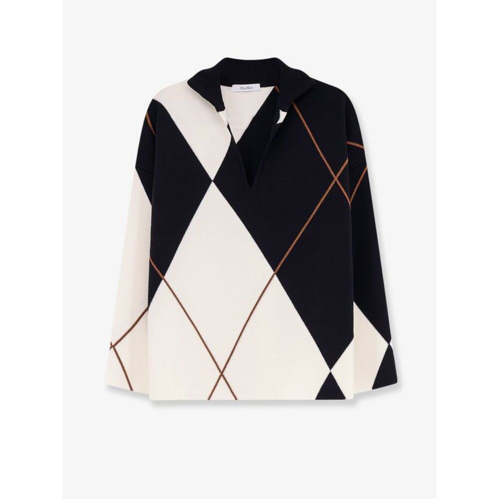 Max Mara Women Mxmsala Argyle Pattern Virgin Wool Sweater